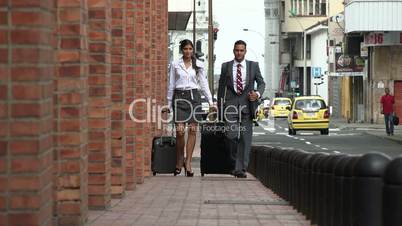 Business Man and Woman Slow Motion