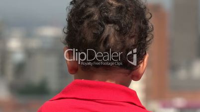 Curious Baby Boy With Red Shirt