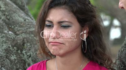 Woman Crying Outdoors