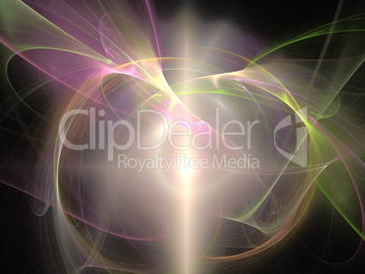 image of one Digital Fractal on Black Color