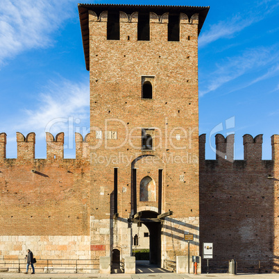 Facade of Castelvecchio in Verona