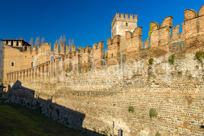 Battlements in Castelvecchio of Verona
