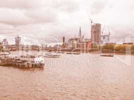 River Thames in London vintage