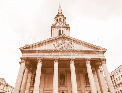 St Martin church, London vintage