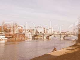 River Po, Turin, Italy vintage