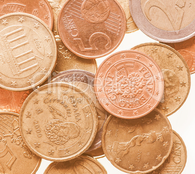 Euro coins vintage