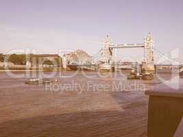 Retro looking Tower Bridge in London