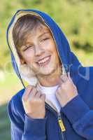 Happy Boy Male Child Teenager Laughing Wearing Hoody