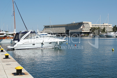 harbor with yacht