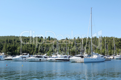 port with sailboat and yacht