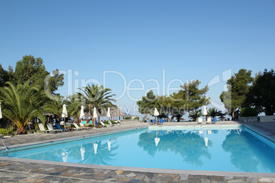 swimming pool vacation scene