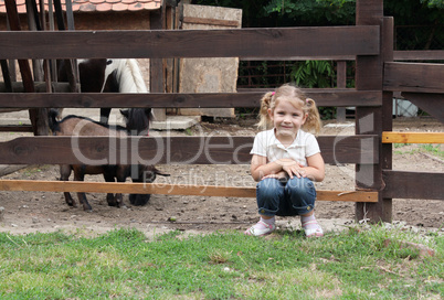 little girl on the farm