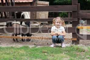 little girl on the farm