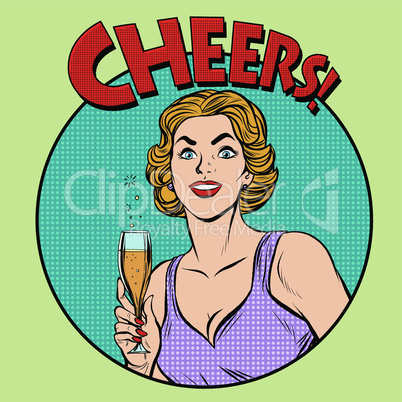 Cheers toast celebration woman