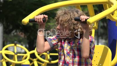 Boy Unable to Use Exercise Machine