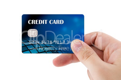 Hand holding plastic credit card
