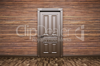 Interior of a room with classic door 3d rendering