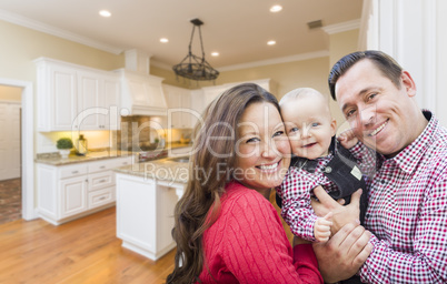 Young Family Inside Beautiful Custom Kitchen