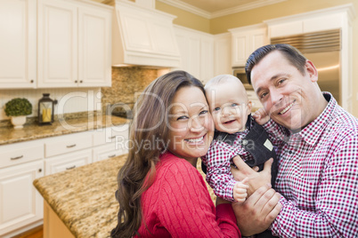 Young Family Inside Beautiful Custom Kitchen