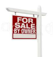 For Sale By Owner Real Estate Sign Isolated on White