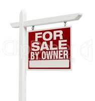 For Sale By Owner Real Estate Sign Isolated on White