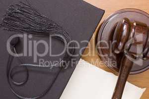 Hammer mallet and academic cap