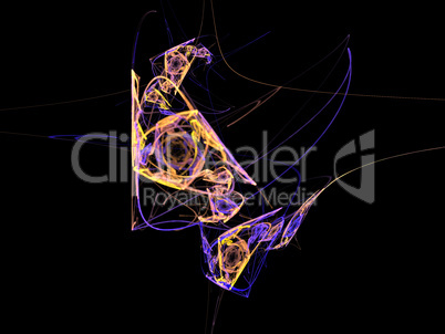 image of one Digital Fractal on Black Color