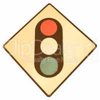 Traffic light sign vintage