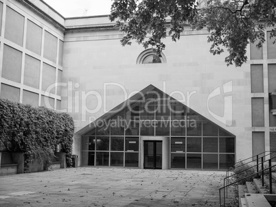 Black and white Tate Britain in London