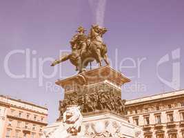 Vittorio Emanuele II monument in Milan vintage