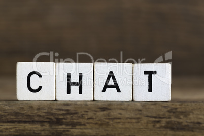 The word chat written in cubes