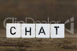 The word chat written in cubes