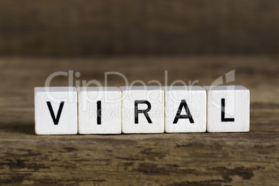 The word viral written in cubes