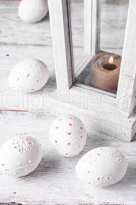 decor of carved eggs