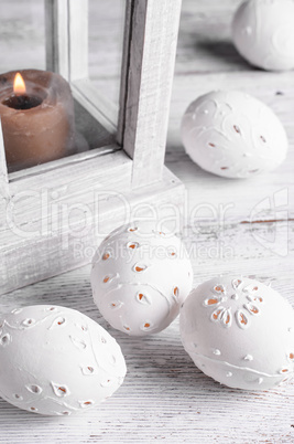 decor of carved eggs