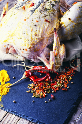 Chicken in spices and seasonings