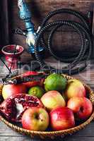 Fruit platter and hookah