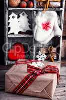 Winter decoration with gifts