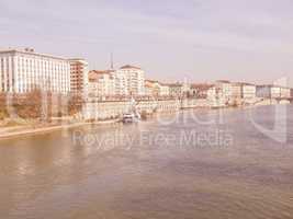 River Po, Turin, Italy vintage