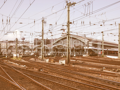 Trains in station vintage