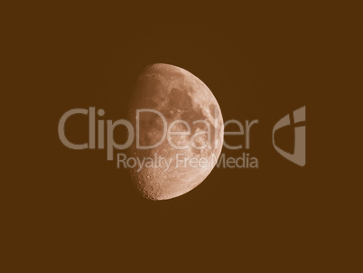 Retro looking Gibbous moon