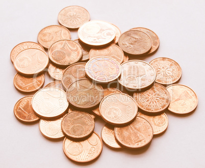 Euro coins vintage