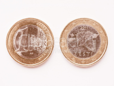 Estonian 1 Euro coin vintage