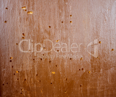 Retro look Wood damaged by furniture beetle