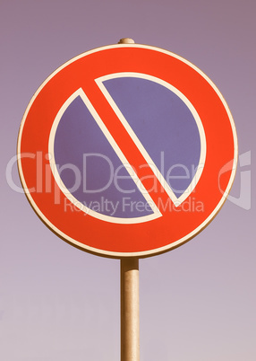 No parking sign vintage