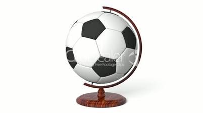 Soccer ball globe rotating, loop