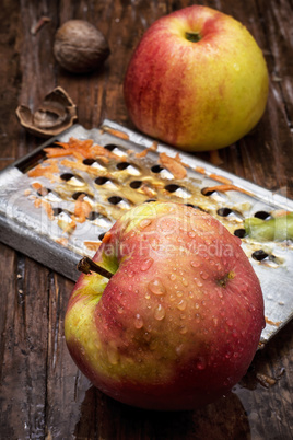 ripe aromatic apples for fruit salad