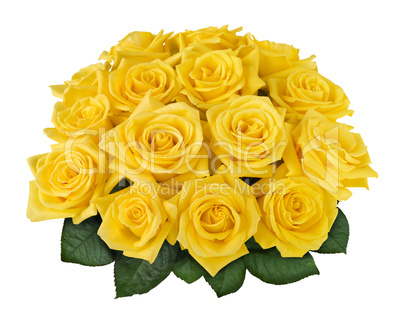 Yellow rose bouquet cutout