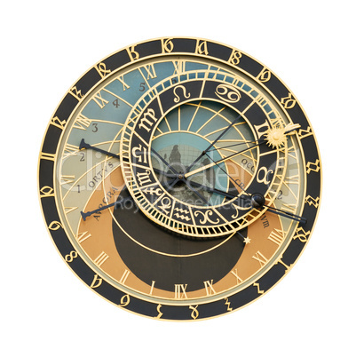 Prague Orloj astronomical clock cutout