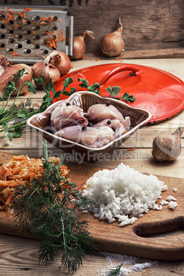 raw fillet of chicken meat
